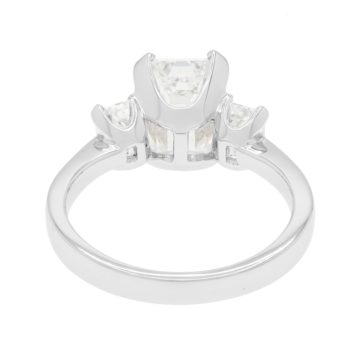 18K White Gold 3.00ct Emerald Past Present Future Diamond Ring Fine Jewellery Modaselle