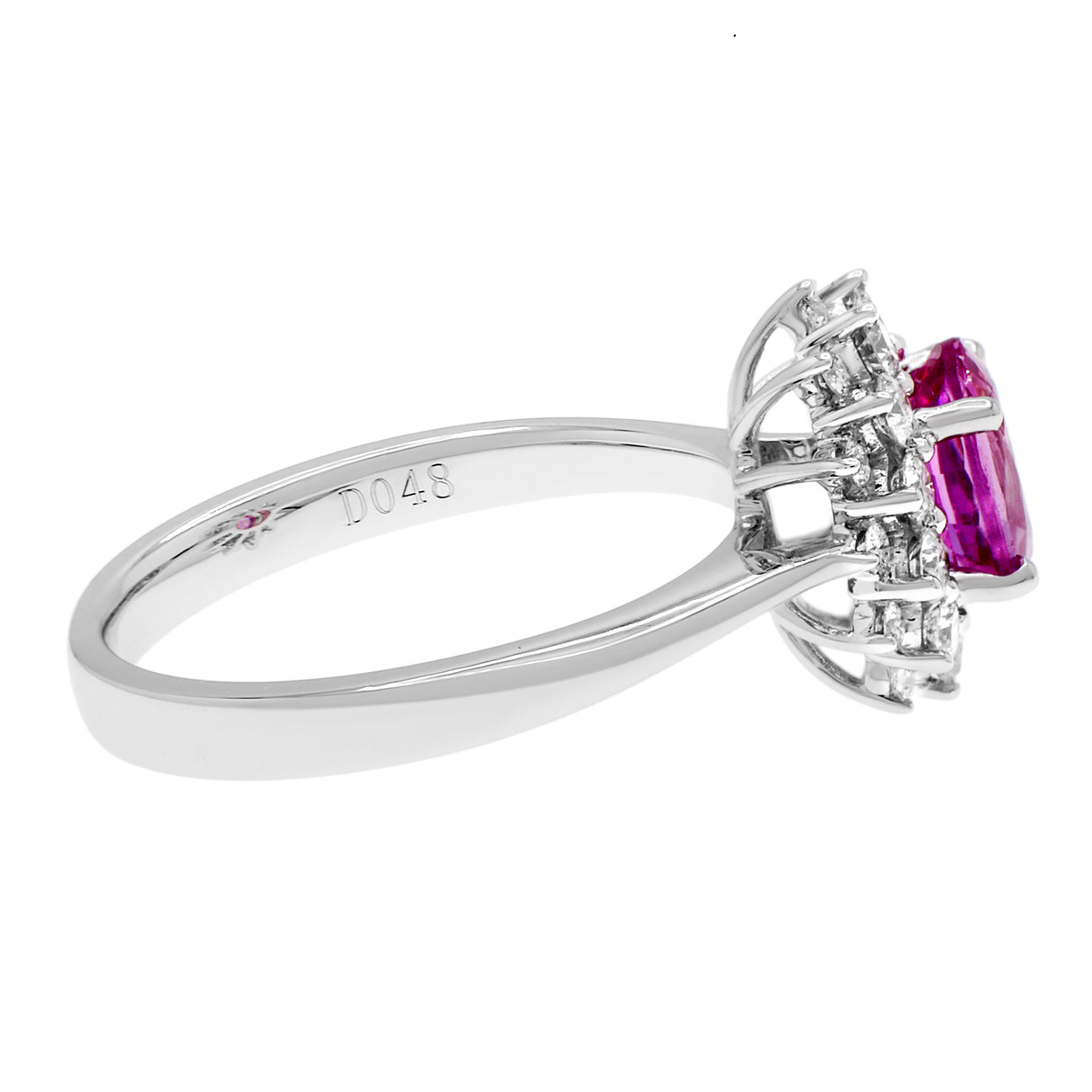 18K White Gold 1.32 Carat Pink Sapphire Ring Fine Jewellery Modaselle