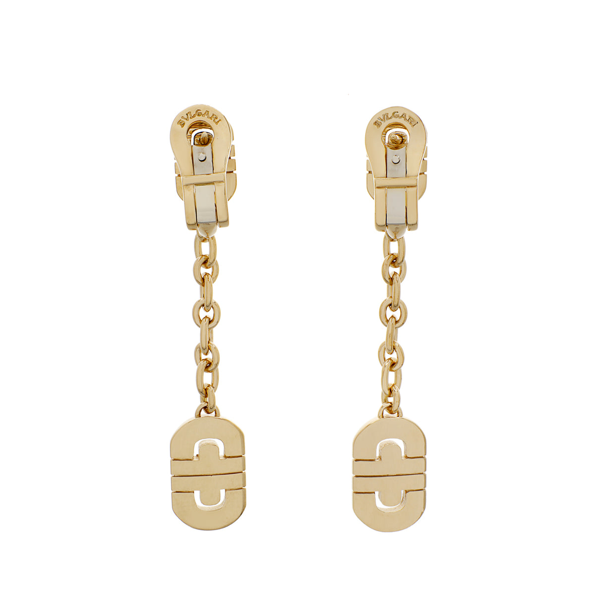 Bulgari 18K Yellow Gold Parentesi Drop Earrings Designer Jewellery Bulgari