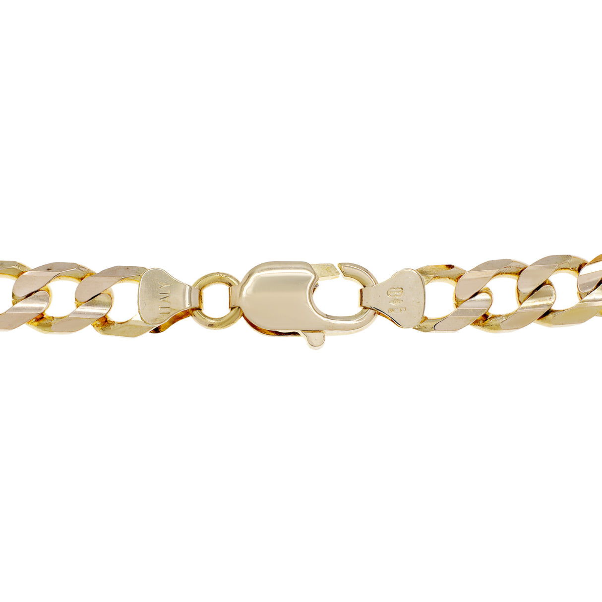 14K Yellow Gold Italian Figaro Bracelet Fine Jewellery Modaselle