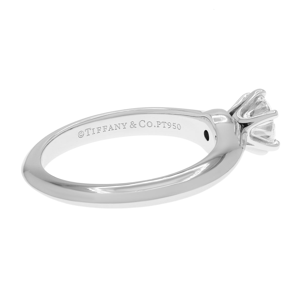 Tiffany & Co. Platinum 0.54 Carat Diamond Solitaire Engagement Ring Designer Jewellery Tiffany and Co