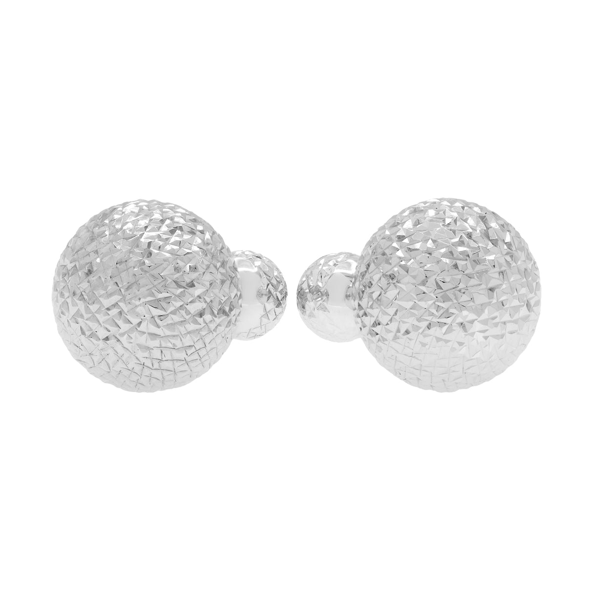14k White Gold Diamond Cut Sphere Earrings Fine Jewellery Modaselle