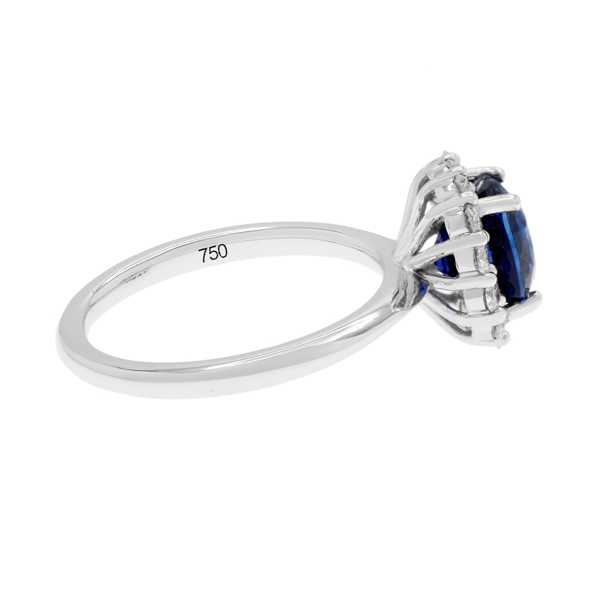 18K White Gold 1.95 Carat Sapphire Ring Fine Jewellery Modaselle