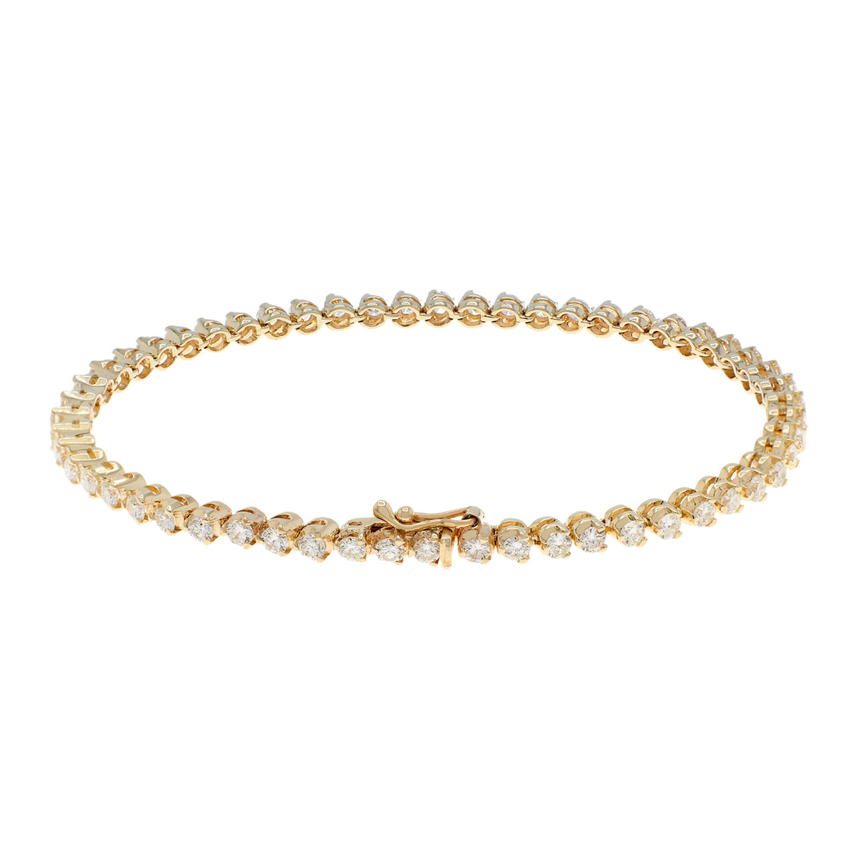 14K Yellow Gold 2.65 Carat Tennis Bracelet Fine Jewellery Modaselle