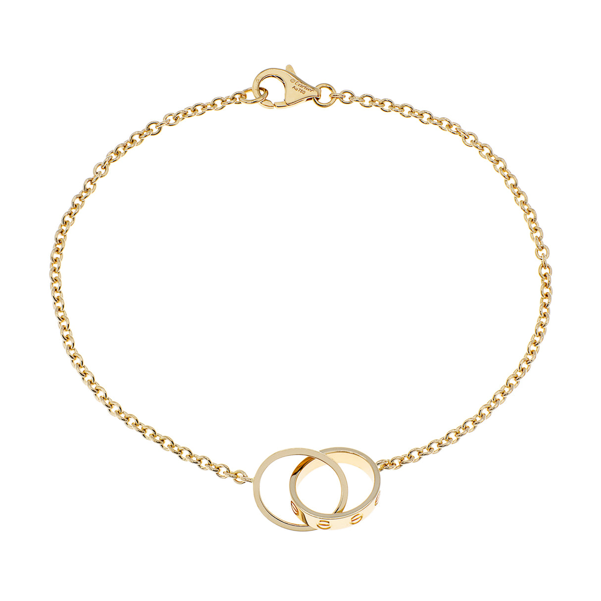 Cartier 18K Yellow Gold Love Bracelet on Chain Designer Jewellery Cartier
