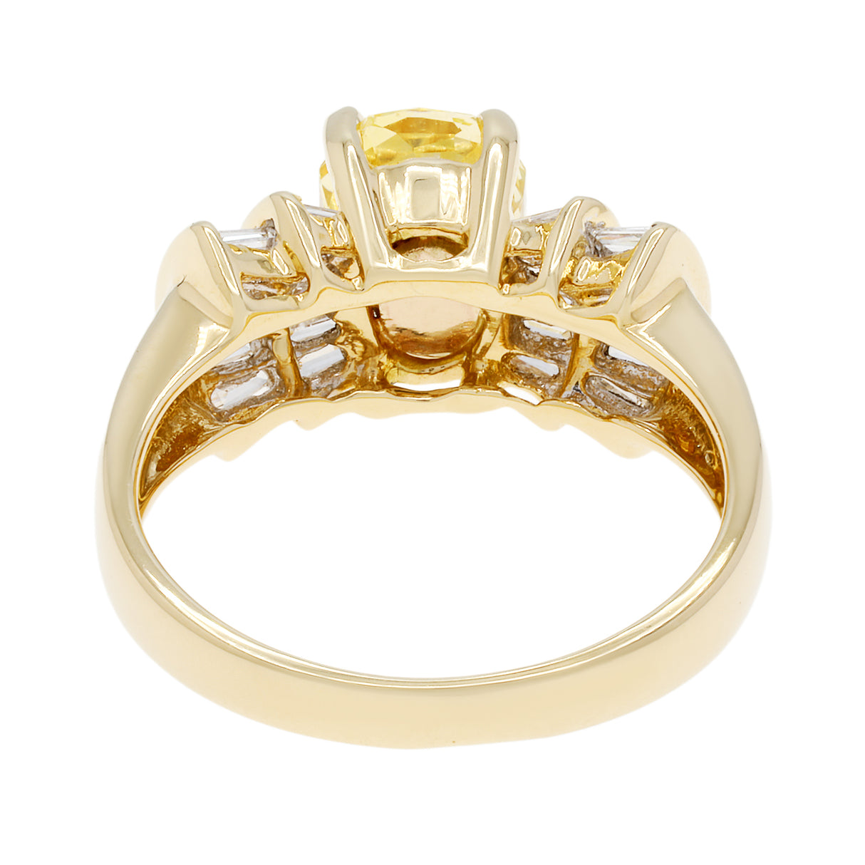 18K Yellow Gold 2.29ct Fancy Yellow Sapphire Diamond Ring Fine Jewellery Modaselle