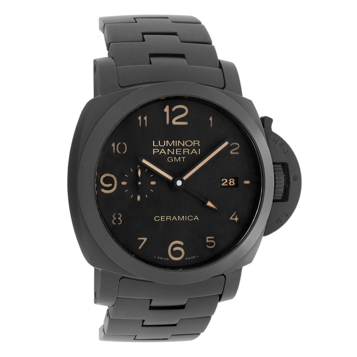 Panerai Black Ceramic Luminor 1950 3 Days GMT PAM00438 Watches Panerai