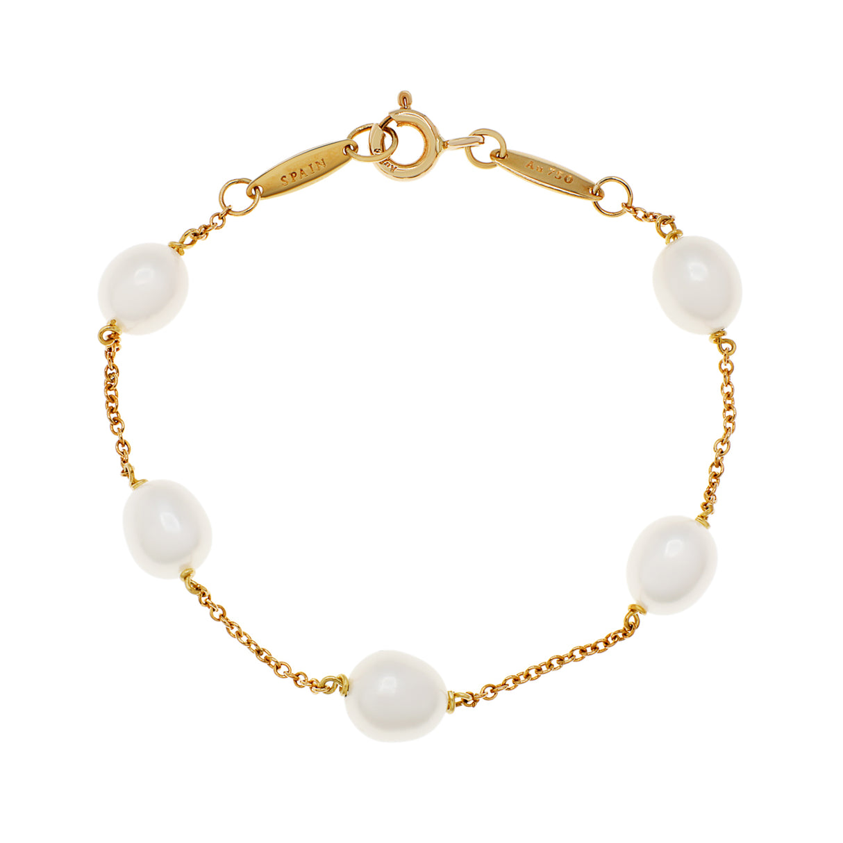 Tiffany & Co. 18K Yellow Gold Elsa Peretti Pearls by the Yard Bracelet Designer Jewellery Tiffany and Co