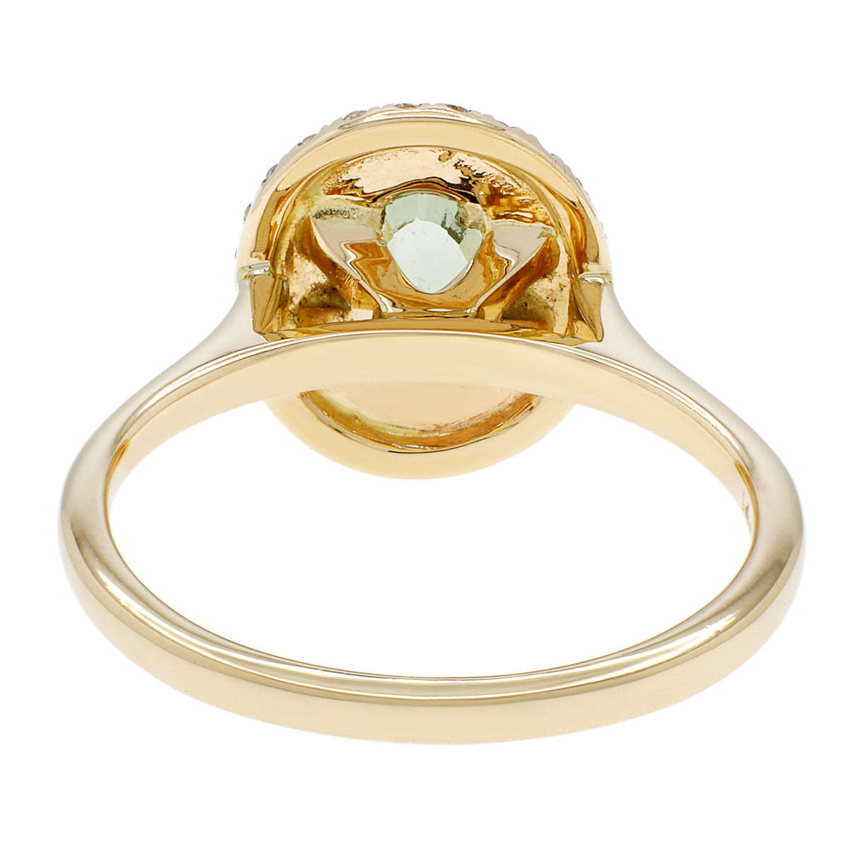 14K Yellow Gold 2.63 Carat Green Sapphire Ring Fine Jewellery Modaselle