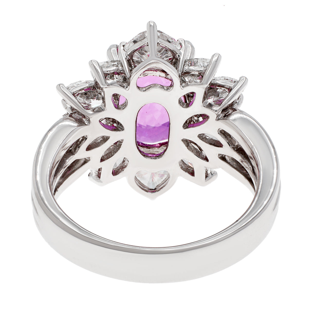 18K White Gold 4.12 Carat Pink Sapphire Ring Fine Jewellery Modaselle