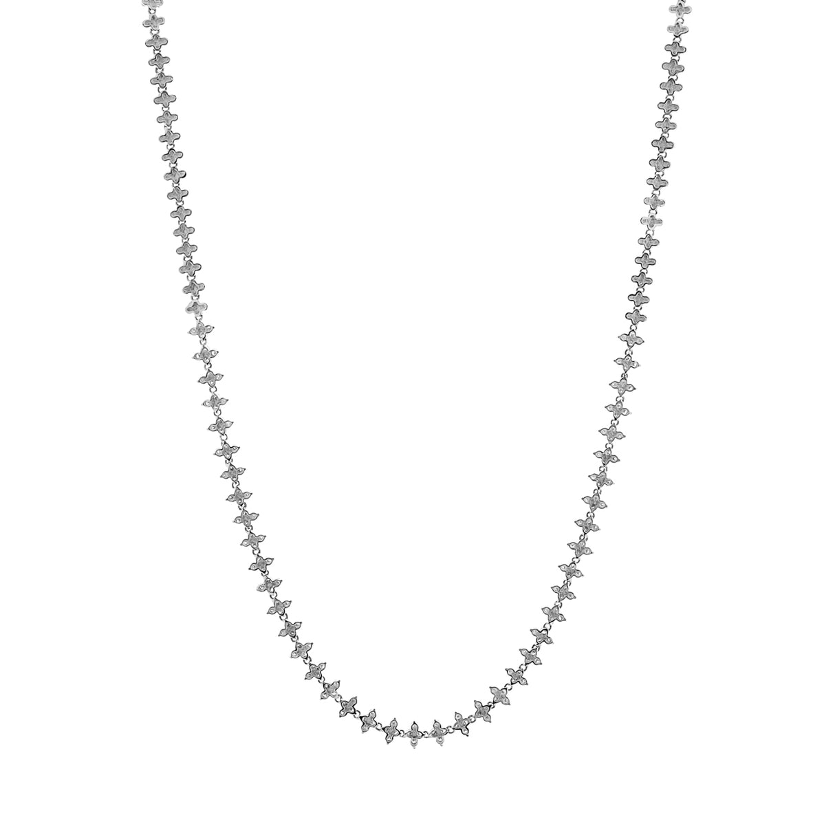 14K White Gold 2.46 Carat Quatrefoil Diamond Necklace Fine Jewellery Modaselle