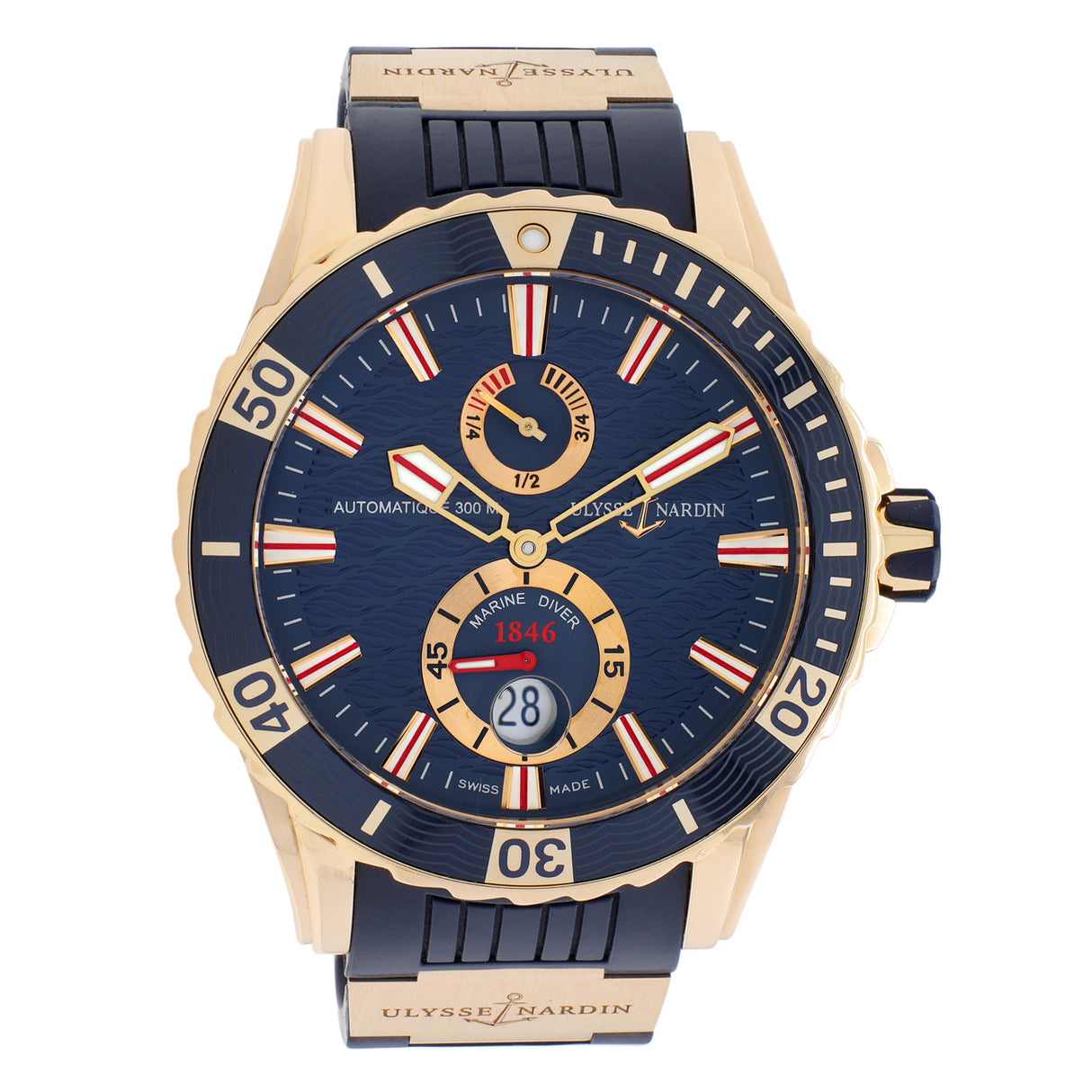 Ulysse Nardin 18K Yellow Gold Maxi Marine Diver 266-10-3/93 Watches Ulysse Nardin