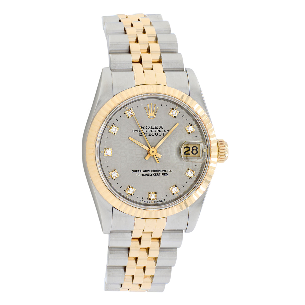 Rolex Stainless Steel 18K Yellow Gold Diamond Datejust 31 68273 Watches Rolex