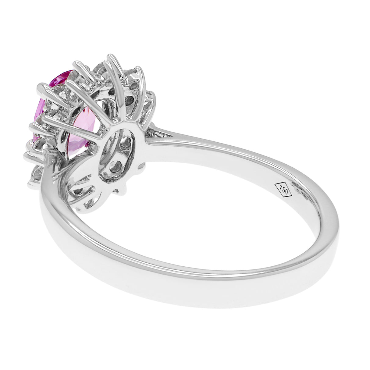 18K White Gold 1.32 Carat Pink Sapphire Ring Fine Jewellery Modaselle