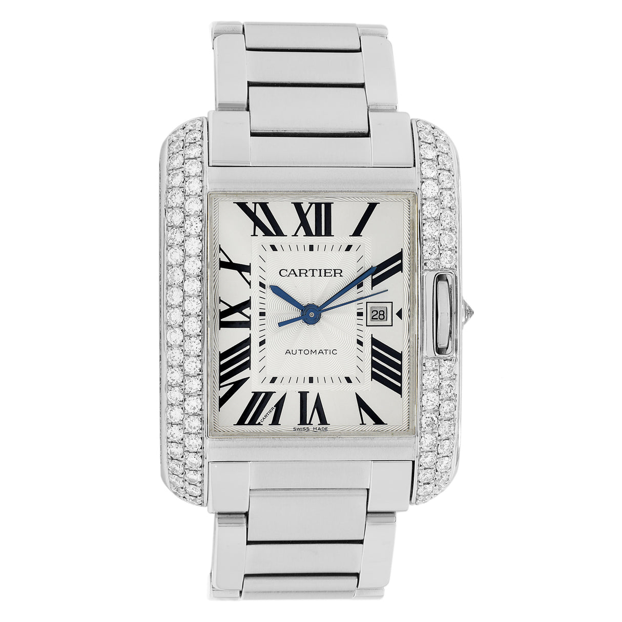 Cartier Stainless Steel Tank Anglaise Automatic 3511 Watches Cartier