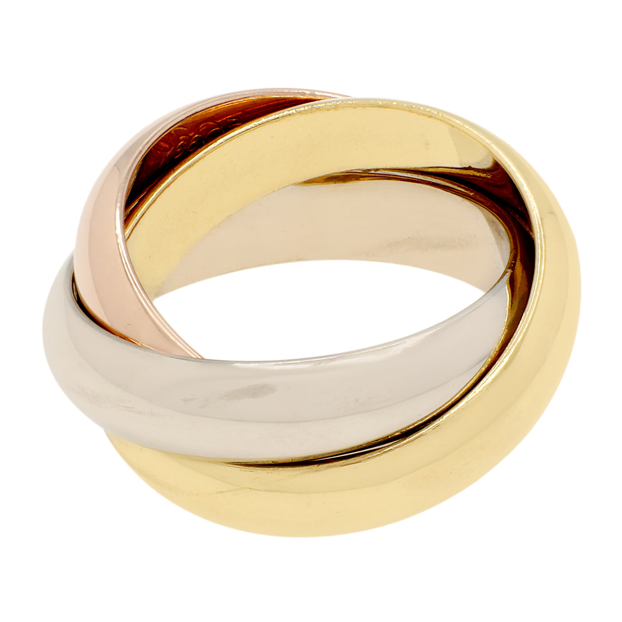 Cartier 18K Rose Yellow White Gold Large Trinity Ring Designer Jewellery Cartier