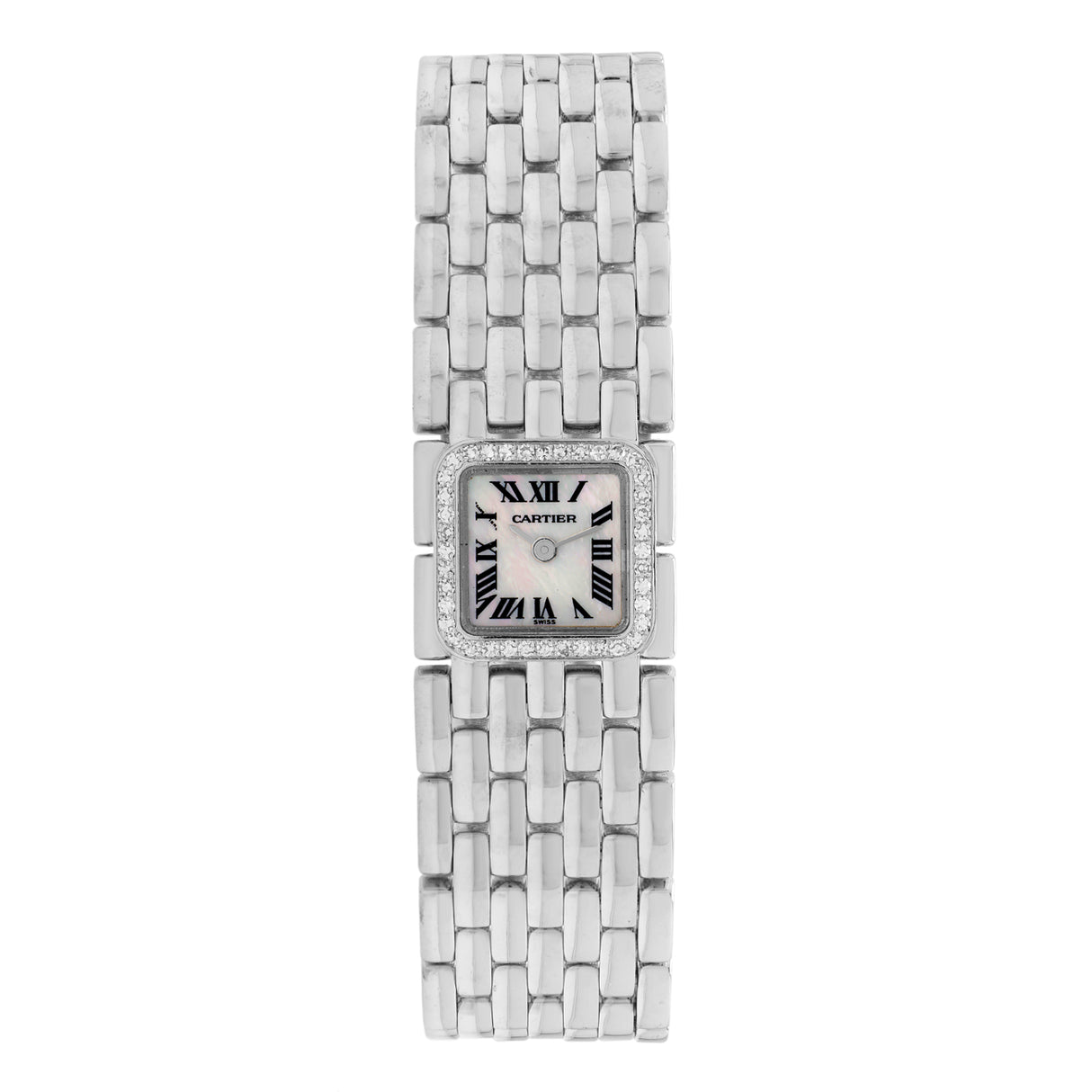 Cartier 18K White Gold Diamond Panthere Ruban 2422 Watches Cartier
