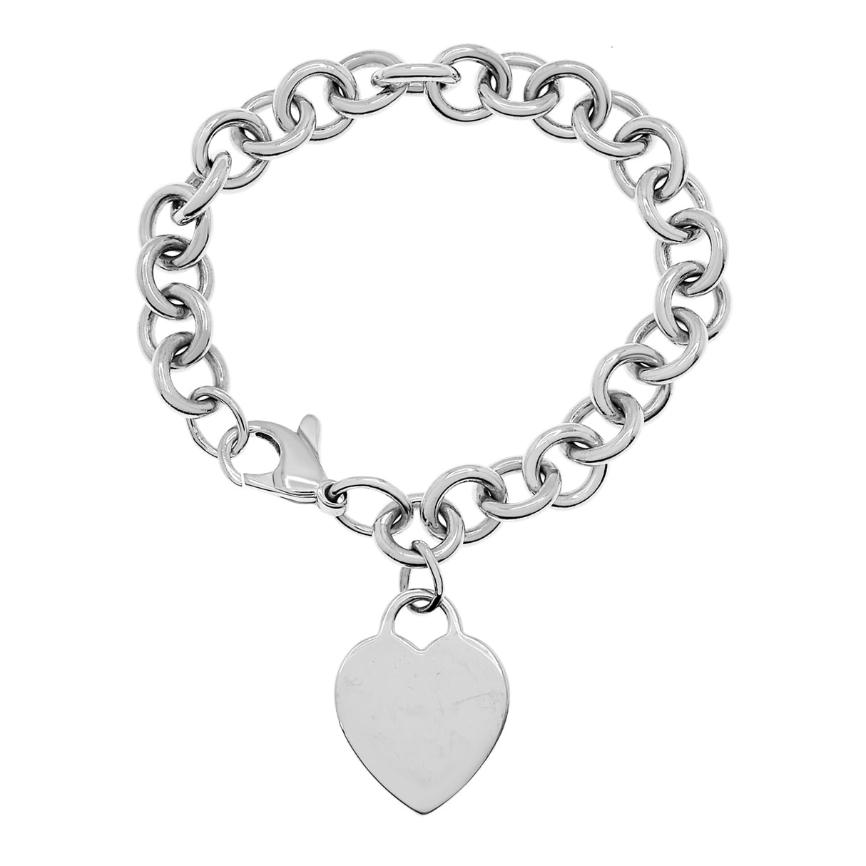 Tiffany & Co. Sterling Silver Heart Tag Charm Bracelet Designer Jewellery Tiffany and Co