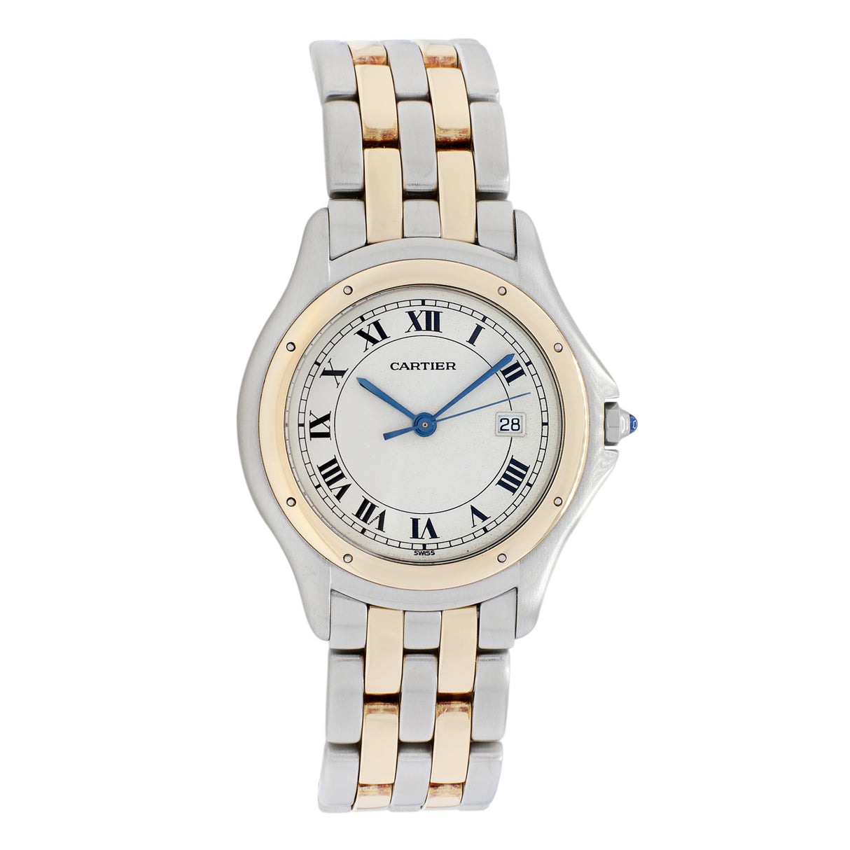 Cartier 18K Yellow Gold Stainless Steel Quartz Cougar Watches Cartier