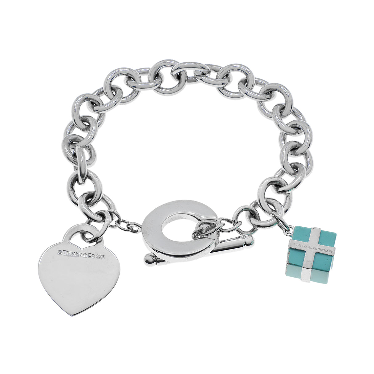 Tiffany & Co. Sterling Silver Heart Tag Toggle Bracelet w/ Charm Designer Jewellery Tiffany and Co