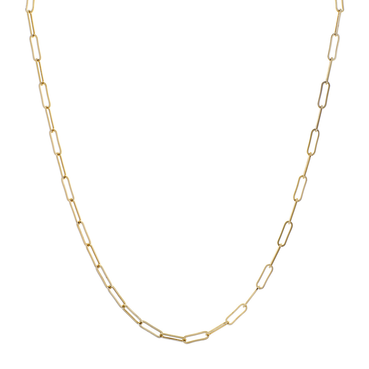18K Yellow Gold Paperclip Chain Fine Jewellery Modaselle