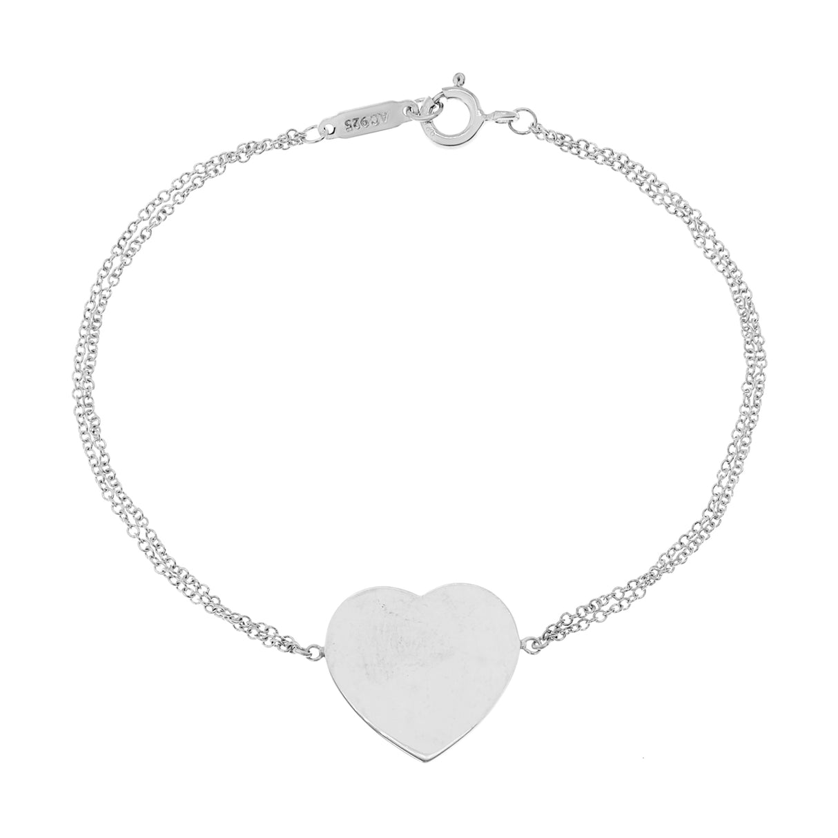 Tiffany & Co. Sterling Silver Heart Tag Double Chain Bracelet Designer Jewellery Tiffany and Co