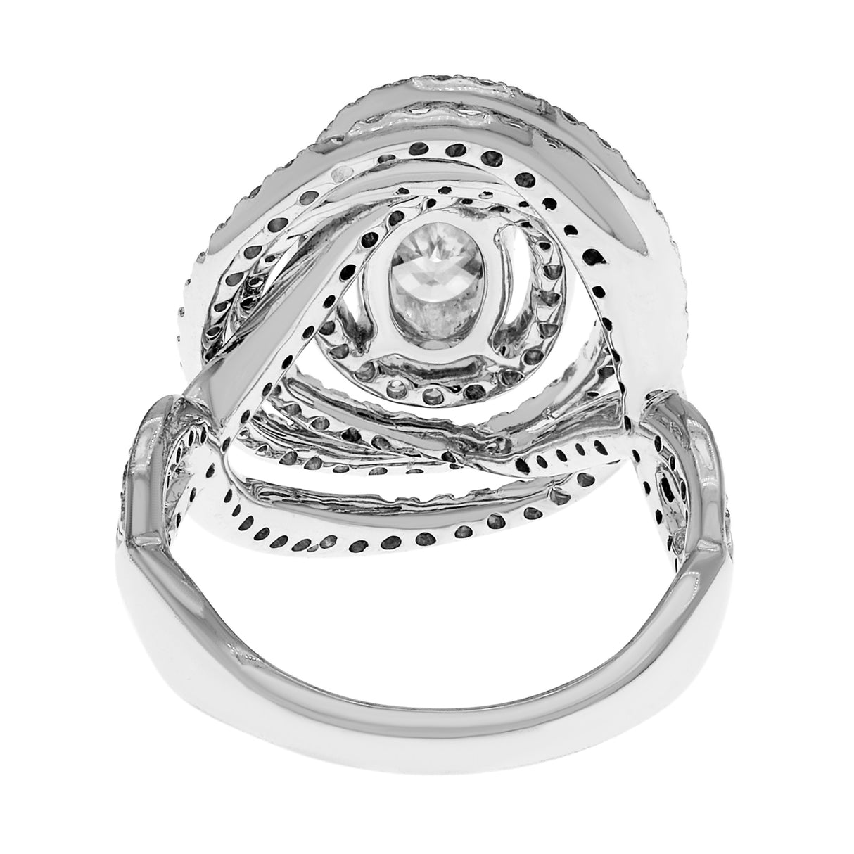 14K White Gold 0.90 Carat Oval Diamond Spiral Ring Fine Jewellery Modaselle