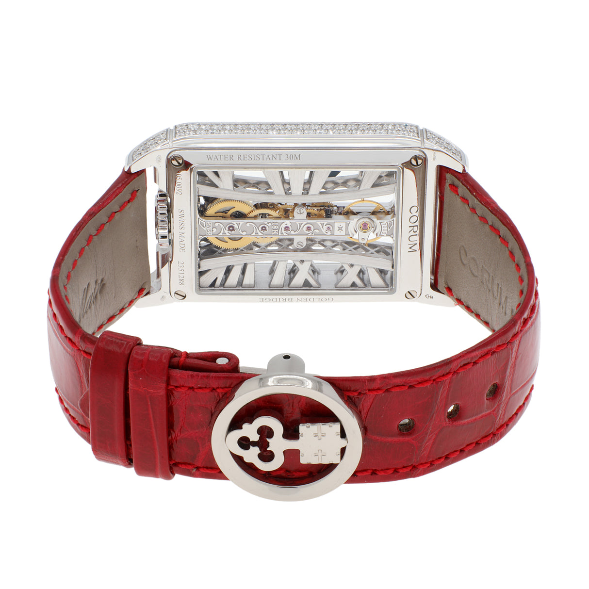 Corum 18K White Gold Diamond Golden Bridge B113/03306 Watches Corum