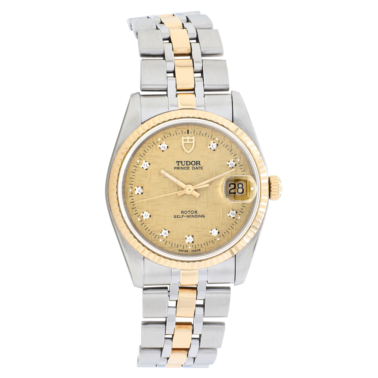 Tudor 18K Yellow Gold Stainless Steel Prince Date 74033 Watches Tudor