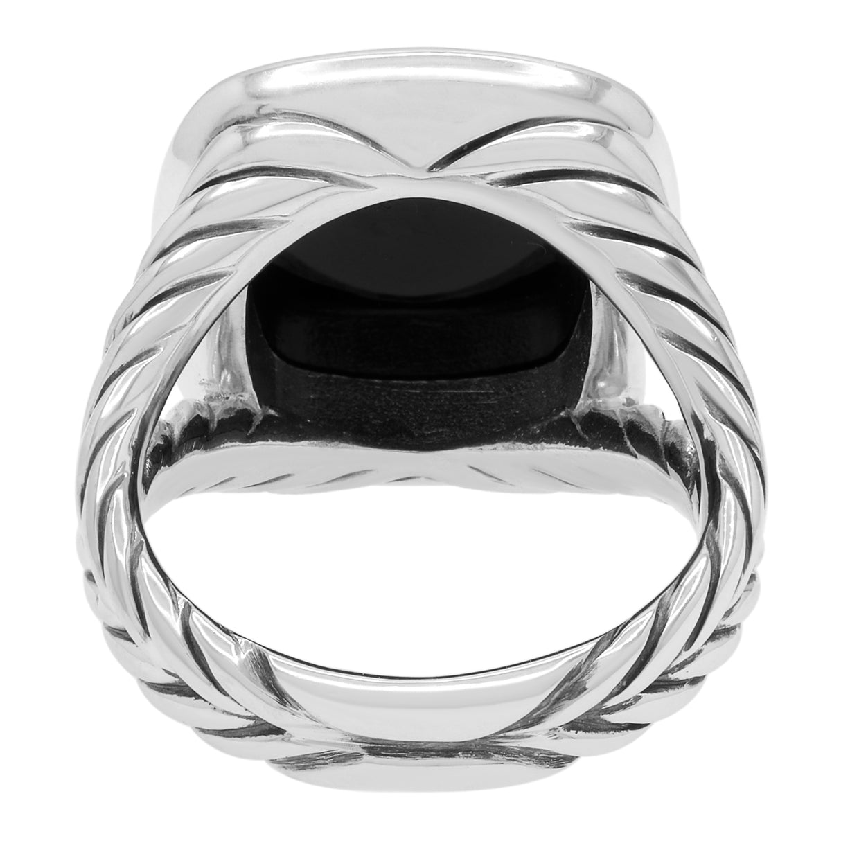 David Yurman Sterling Silver Onyx Diamond 14mm Albion Ring Designer Jewellery David Yurman
