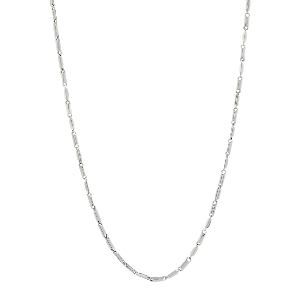18K White Gold Bar Link Chain Fine Jewellery Modaselle