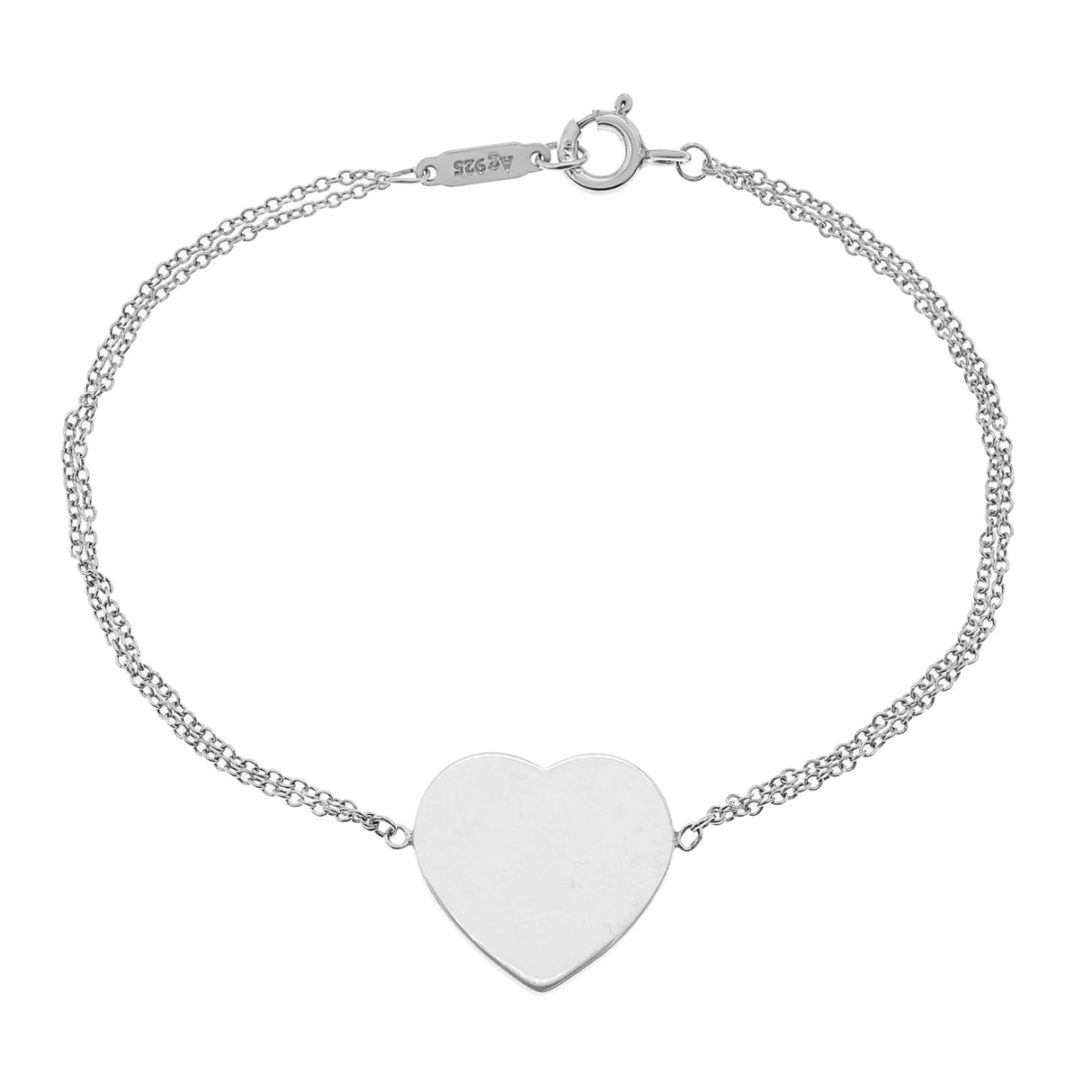 Tiffany & Co. Sterling Silver Return to Tiffany Heart Tag Double Chain Bracelet Designer Jewellery Tiffany and Co