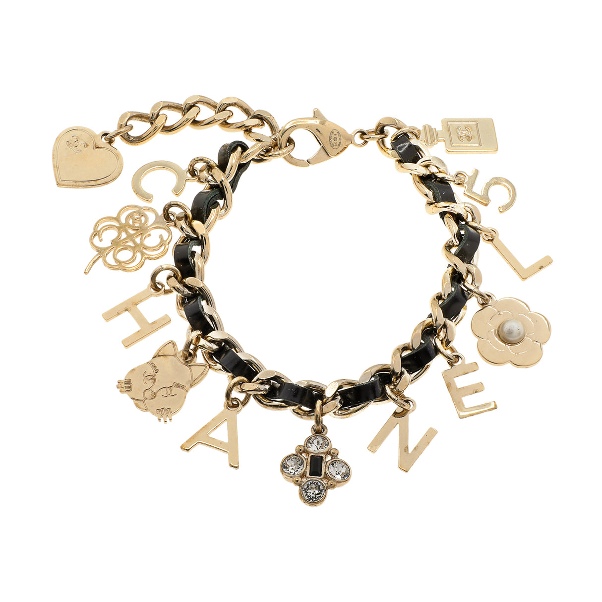 Chanel Interwoven Leather Charm Bracelet Designer Jewellery Chanel