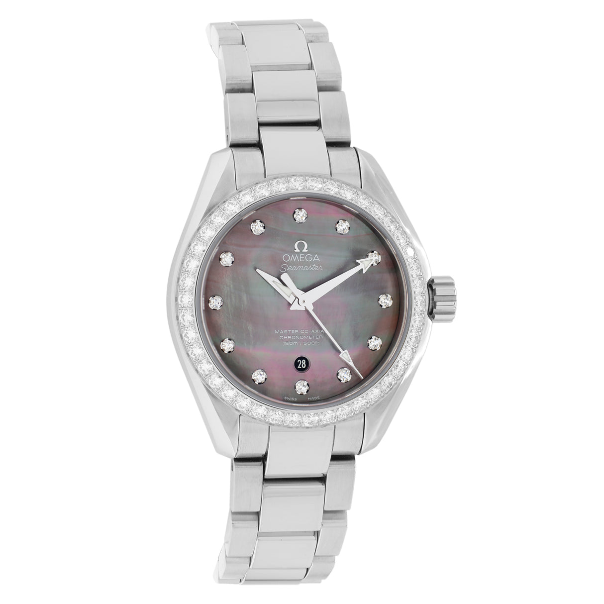 Omega Stainless Steel Diamond Seamaster Aqua Terra 231.15.34.20.57.001 Watches Omega