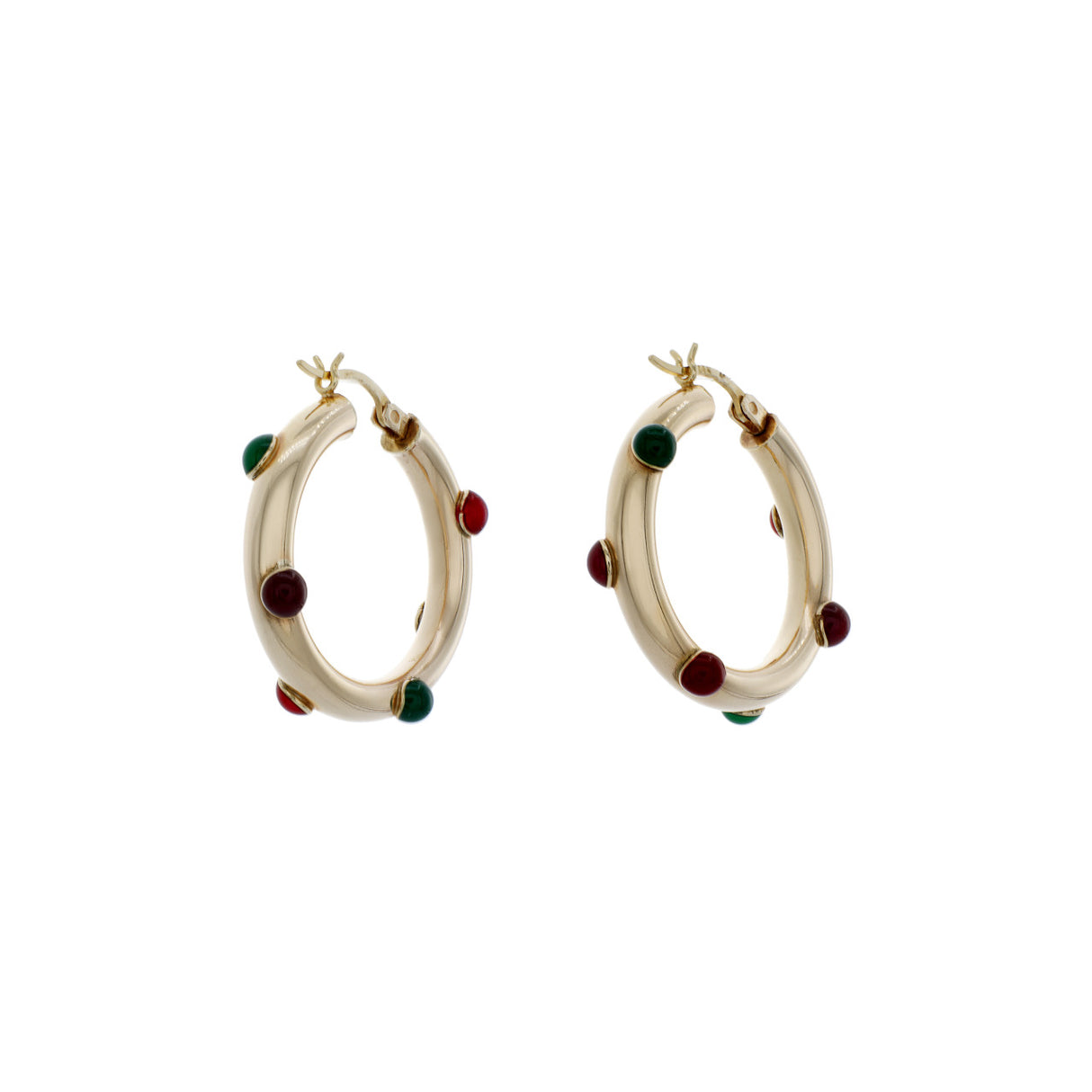 14K Yellow Gold Resin Hoop Earrings Modaselle