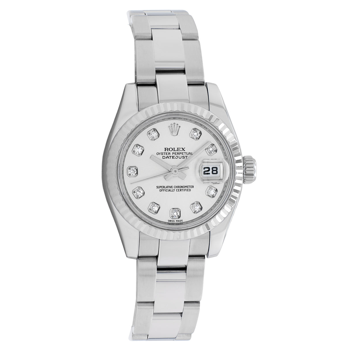 Rolex Stainless Steel 18K White Gold Datejust 26 179174