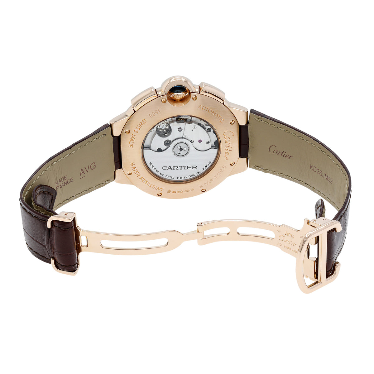 Cartier 18K Rose Gold Ballon Bleu Chronograph XL W6920074 Watches Cartier