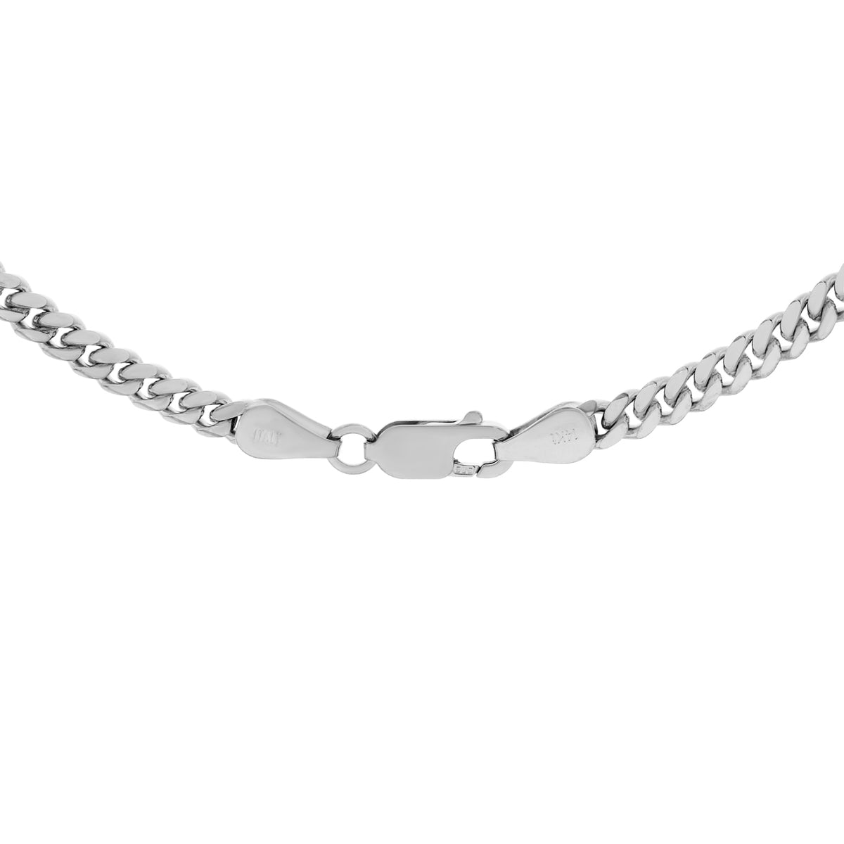 14K White Gold Miami Cuban Link Chain Fine Jewellery Modaselle