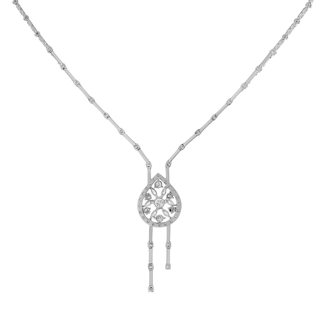 18K White Gold 6.82 Carat Diamond Lariat Necklace Fine Jewellery Modaselle