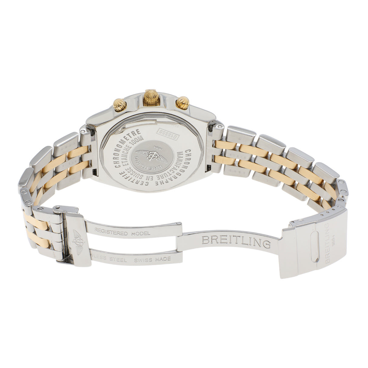 Breitling Stainless Steel 18K Yellow Gold Crosswind Chronograph B13355 Watches Breitling