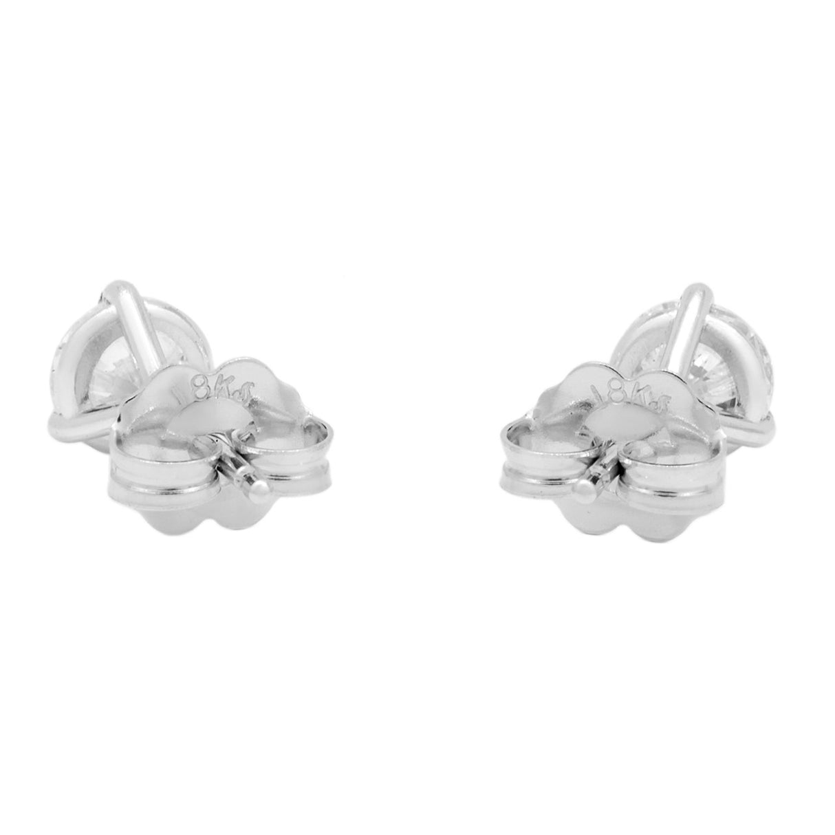 18K White Gold 0.90 Carat Diamond Stud Earrings Modaselle
