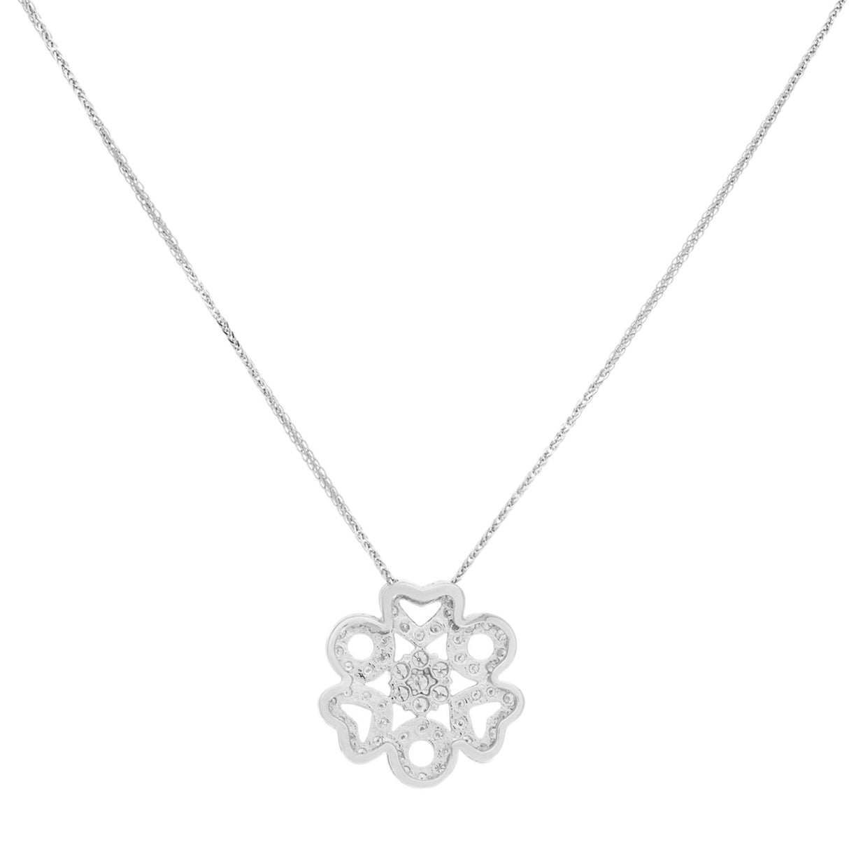 18K White Gold 1.17 Carat Diamond Hearts Pendant Fine Jewellery Modaselle