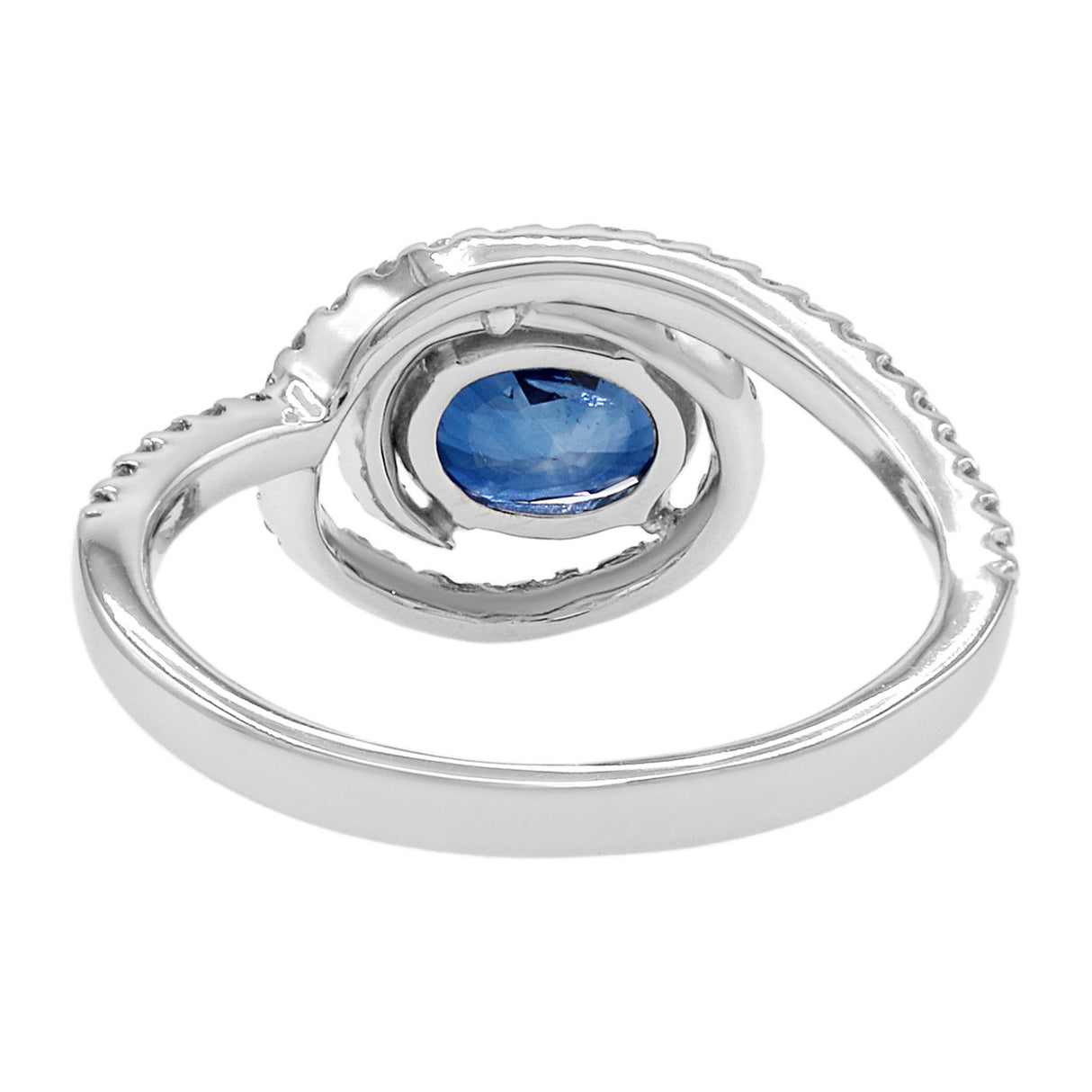 18K White Gold 1.06 Carat Sapphire Diamond Ring Modaselle