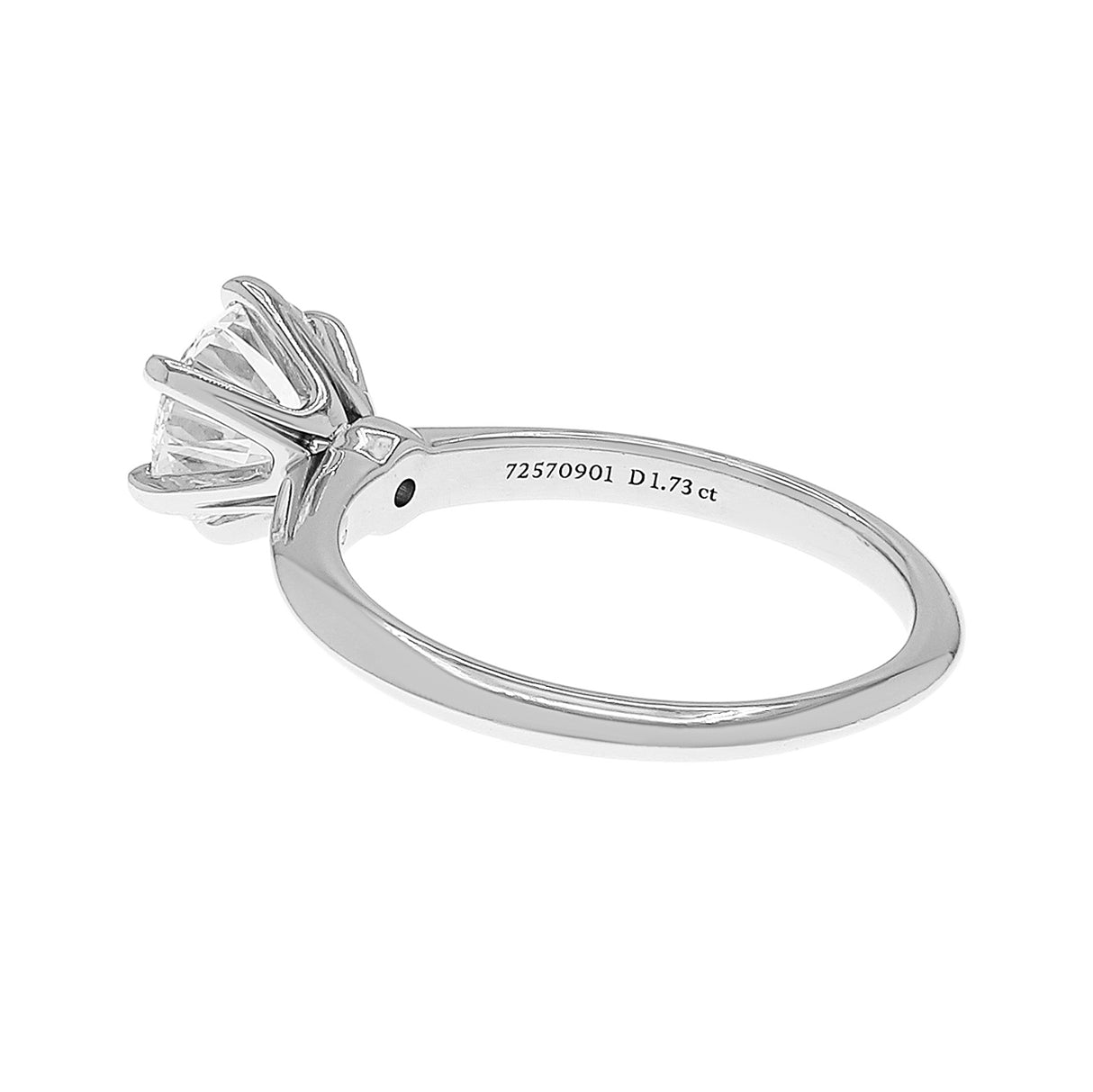 Tiffany & Co. Platinum 1.73 Carat Diamond Solitaire Engagement Ring Designer Jewellery Tiffany and Co