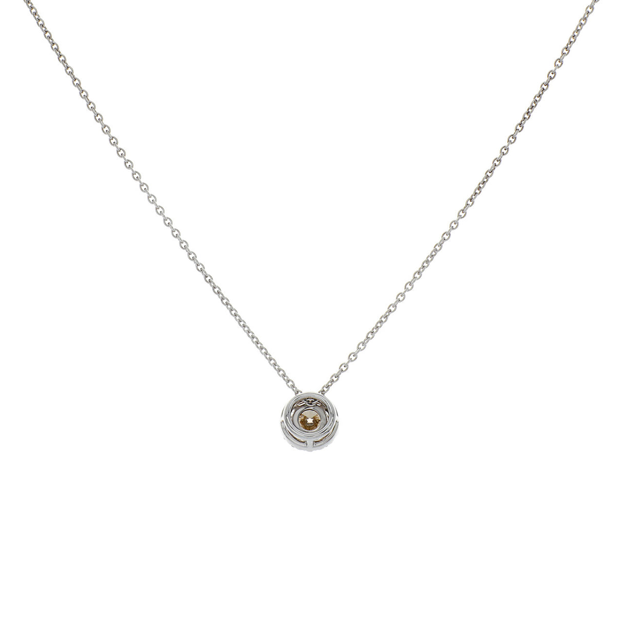 De Beers 18K White Gold Aura Fancy Brown Diamond Pendant Necklace Designer Jewellery De Beers