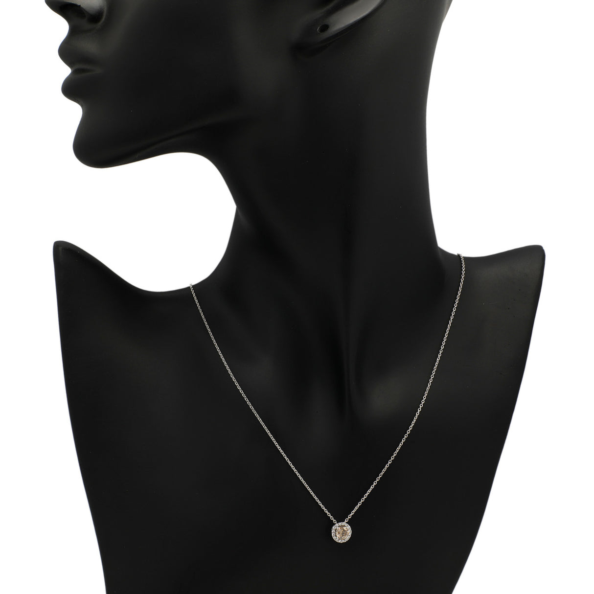 De Beers 18K White Gold Aura Fancy Brown Diamond Pendant Necklace Designer Jewellery De Beers
