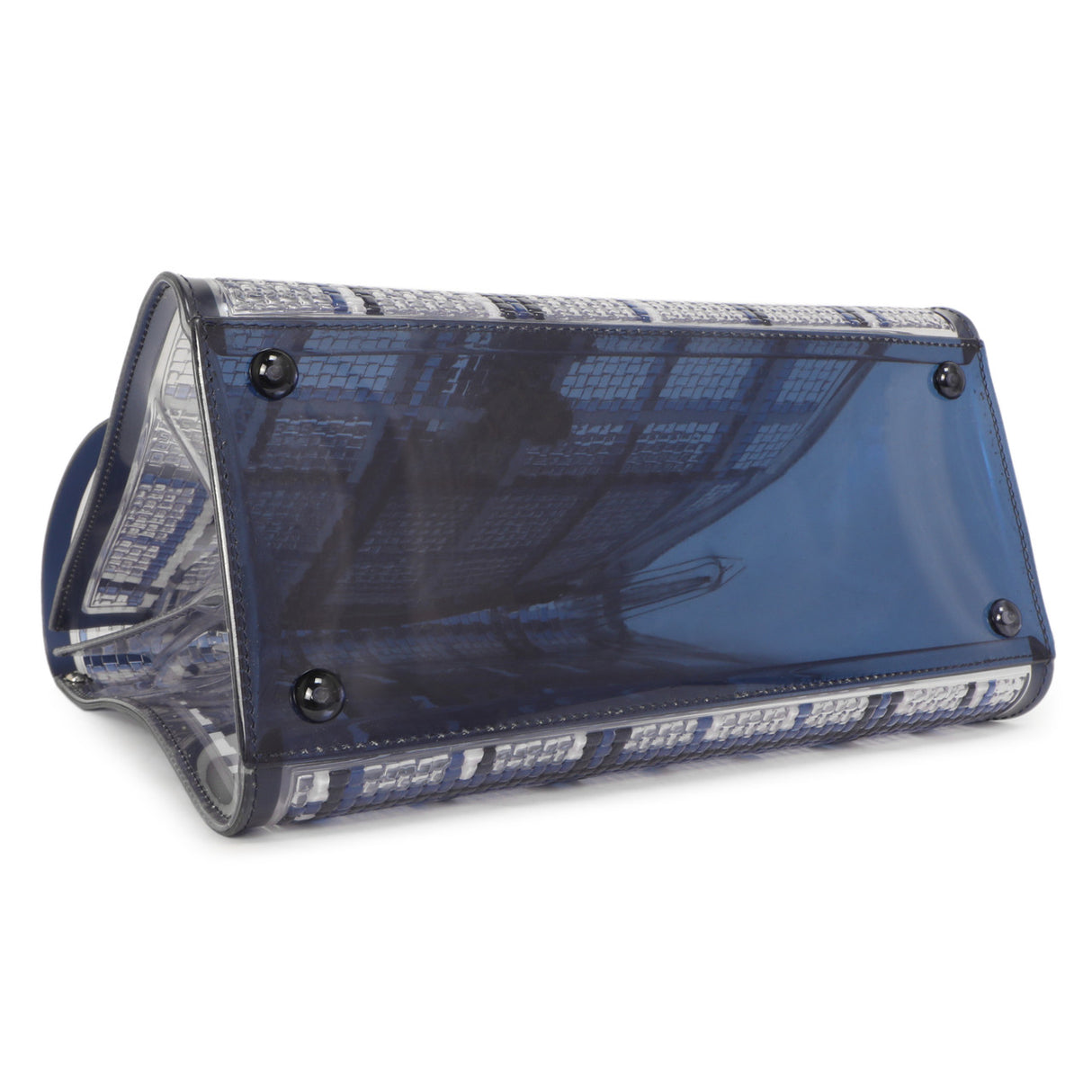 Delvaux Navy Vinyl Gingham The Dreamer Brillant MM Handbags Delvaux