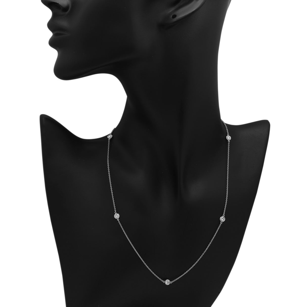 Tiffany & Co. Platinum Diamonds by the Yard 5 Diamond Necklace Designer Jewellery Tiffany and Co