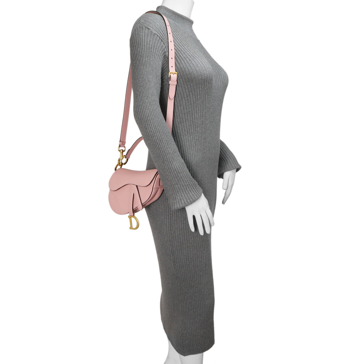 Christian Dior Antique Rose Grained Calfskin Mini Saddle Bag Handbags Christian Dior