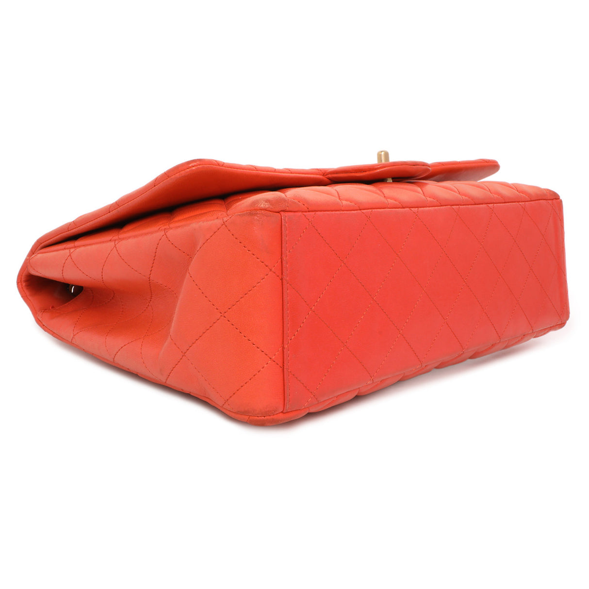 Chanel Coral Quilted Lambskin Maxi Classic Single Flap Handbags Chanel